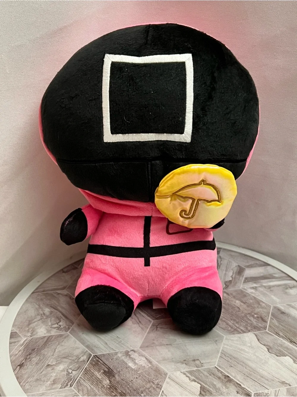 Squid Game Pink Guard 10” Plush Netflix Square Mask Umbrella Miniso